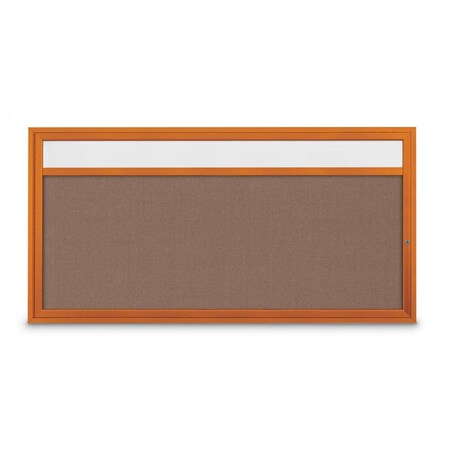 United Visual Products Slim Enclosed Corkboard, 36"x36", Gold Alum Frame/Ultramarine UVEB3636-GOLD-ULTMAR